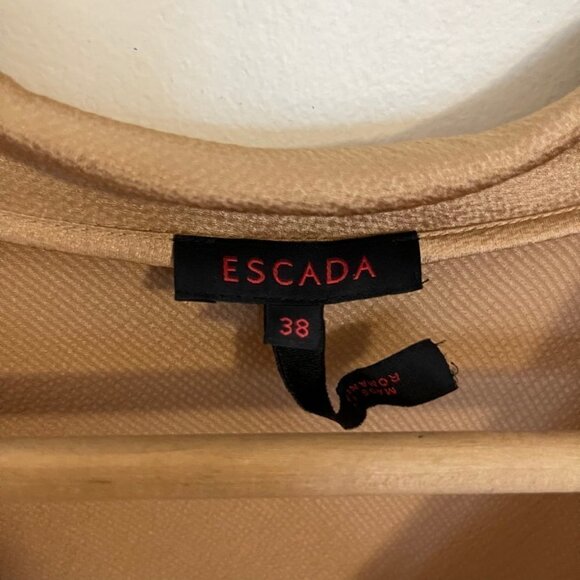 Escada Silk Tan Sleeveless Tan Top With Tie Front Size 38/Medium - Picture 2 of 8